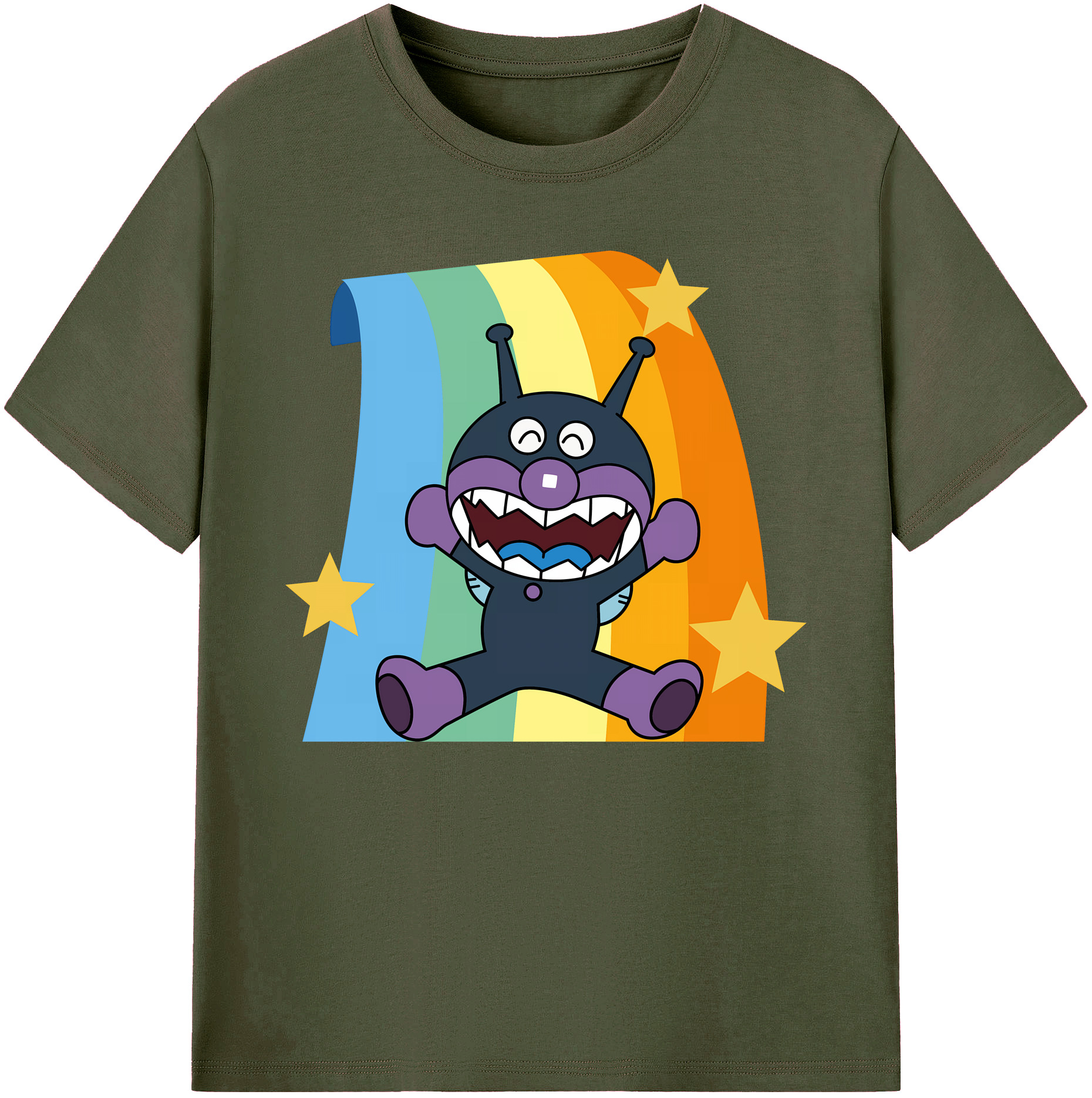 （画像用） アンパンマン Anpanman 綿100％ メンズ半袖Tシャツ｜肌触りやわらか＆通気性